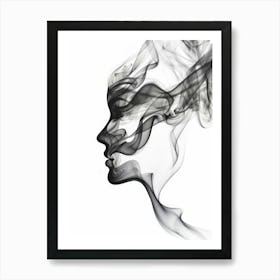 Smoke Portrait Of A Woman Art Print