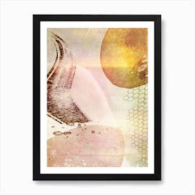 Boho Abstract Art Illustration In A Photomontage Style 64 Art Print