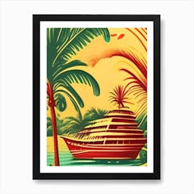 Curaçao Vintage Sketch Tropical Destination Poster