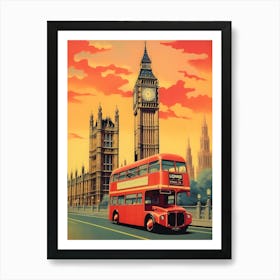 England London Retro Vintage Travel Art Print