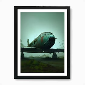 Old Plane On The Ground Art Print