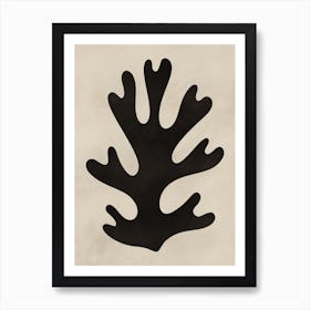 Minimal Black Coral Art Print