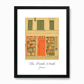 Genoa The Book Nook Pastel Colours 3 Poster Art Print