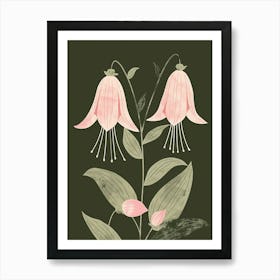 Pink & Green Bleeding Heart 1 Art Print