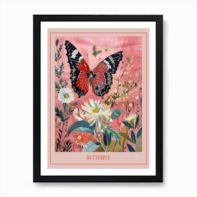 Floral Animal Painting Butterfly 2 Poster Art Print