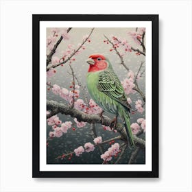 Ohara Koson Inspired Bird Painting Finch 1 Art Print