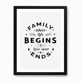 Family Where Life Is Begins Life Never Ends Póster