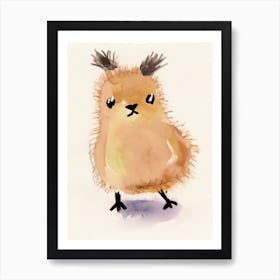 A Chick Watercolour Childrens Drawing 2watercolour Art Print