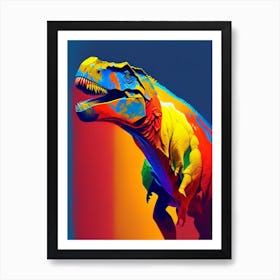 Tyrannosaurus Primary Colours Dinosaur Art Print