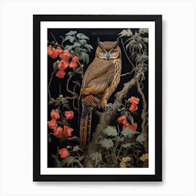Dark And Moody Botanical Owl 3 Art Print