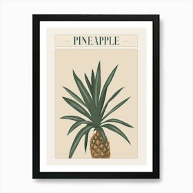 Pineapple Tree Minimal Japandi Illustration 3 Poster Art Print