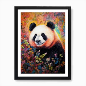 Panda Art In Pointillism Style 3 Art Print