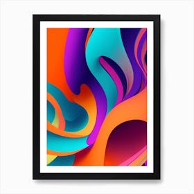 Abstract Colorful Waves Vertical Composition 28 Art Print
