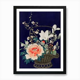 Bamboo flower basket Art Print