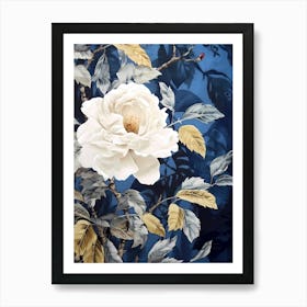 white blue flower Art Print