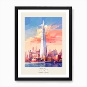 The Shard   London, England   Cute Botanical Illustration Travel 0 Poster Art Print