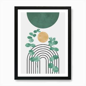 Geometric and floral composition 15 Art Print