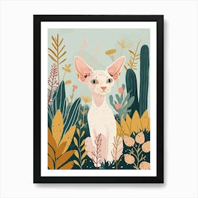 Sphynx Cat Storybook Illustration 3 Art Print