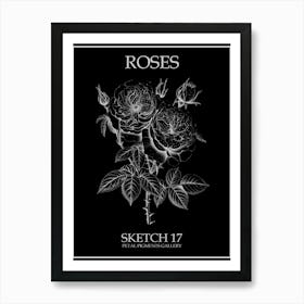 Roses Sketch 17 Poster Inverted Art Print