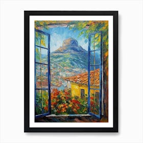 Window View Of Rio De Janeiro In The Style Of Impressionism 4 Art Print