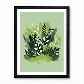 Moss Plant Minimalist Illustration 6 Art Print