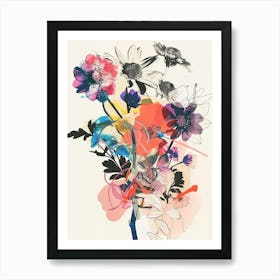 Cineraria 1 Collage Flower Bouquet Art Print