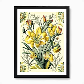 Freesia 1 Floral Botanical Vintage Poster Flower Art Print
