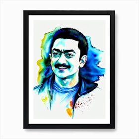 Aamir Khan In 3 Idiots Watercolor Art Print