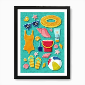 Beach Day Art Print