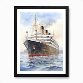 Titanic Ship In Icebergs4 Art Print