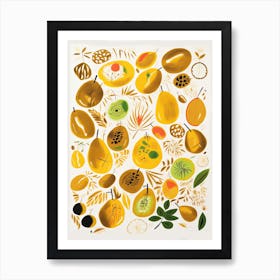 Kiwi Fruit Drawing 2 Art Print