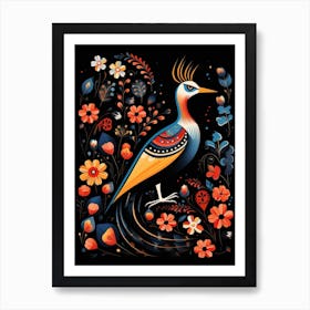 Folk Bird Illustration Lapwing 4 Art Print