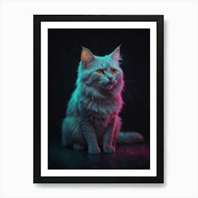 Neon Cat 2 Art Print