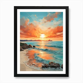 Sunset On The Beach 34 Art Print