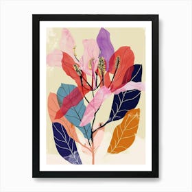 Colourful Flower Illustration Bougainvillea 1 Art Print