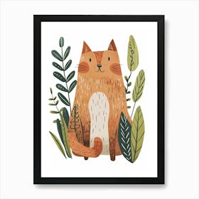 Highlander Cat Clipart Illustration 3 Art Print