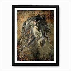 Poster Horse Wild Animal Illustration Art 06 Art Print