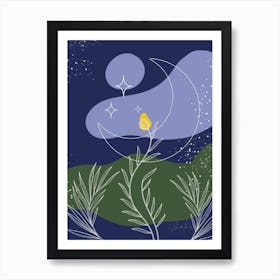 Moon And Stars 5 Art Print