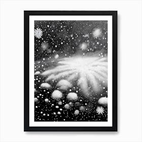 Graupel, Snowflakes, Black & White 1 Poster