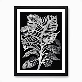 Caraway Leaf Linocut 3 Art Print