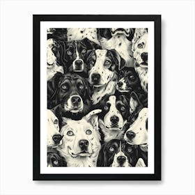 Perfectly Repeatable Artwork With Cute Dog Faces 39 Art Print