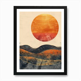 Sunset In The Desert 3 Art Print