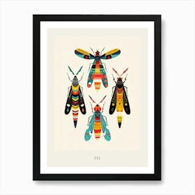 Colourful Insect Illustration Fly 6 Poster Art Print