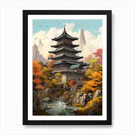 Historical Castles And Temples Japanese Style 4 Art Print