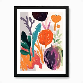 Colourful Celery Illustration 1 Art Print