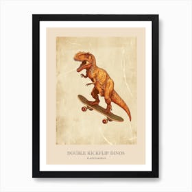 Plateosaurus Vintage Dinosaur Poster 2 Art Print