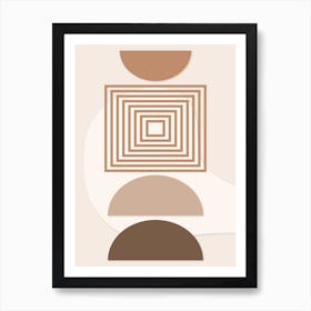 Geometric Shapes Beige Minimal Scandinavian Art Print