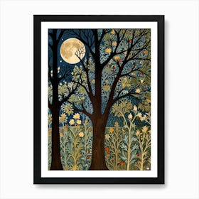 William Morris Moonlight In The Woods 65 Art Print