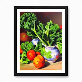 Chinese Broccoli 2 Cezanne Style vegetable Art Print