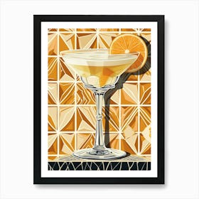 Art Deco Cocktail In A Martini Glass 3 Art Print